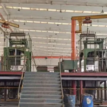 Annual output of 5,000 tons of oxygen-free copper rods, used upward continuous casting